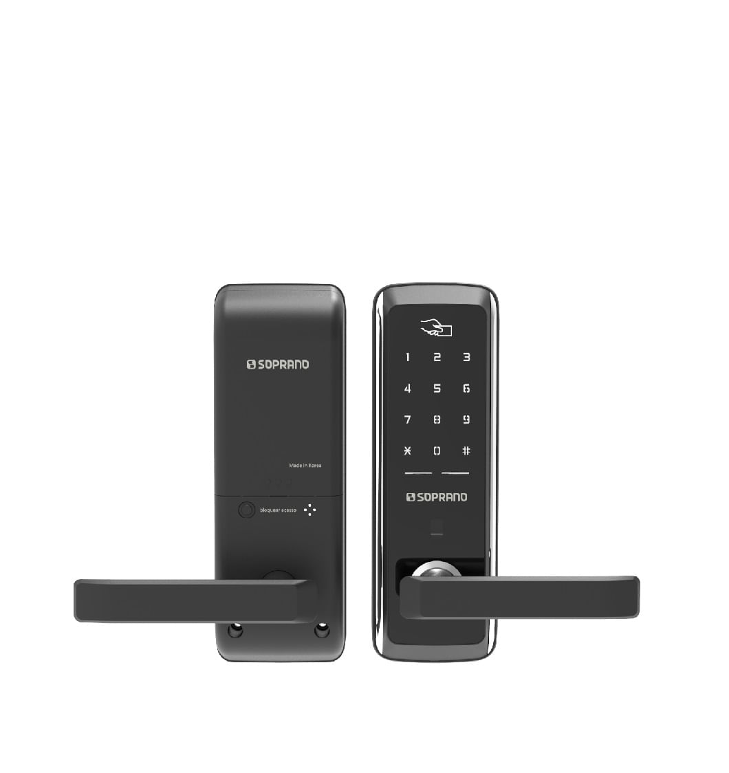 Fechadura Banheiro 55x78 ROS60 Preto Fosco Adaggio - Soprano - Soprano