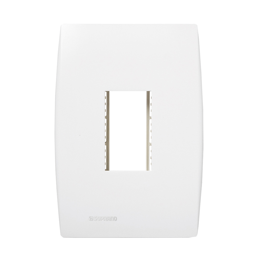 Encontraproduto.com.br - Conjunto Placa 1 Módulo Vertical Com Suporte 4X2 Branco Ilus - Soprano